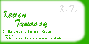 kevin tamassy business card