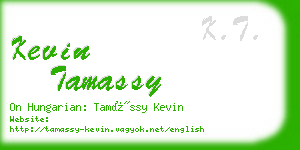 kevin tamassy business card